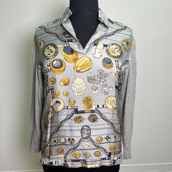 Hermes Silk Long Sleeve Shirt